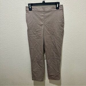Rachel Zoe Beige and Black Houndstooth Pull On Elastic Waist Pants